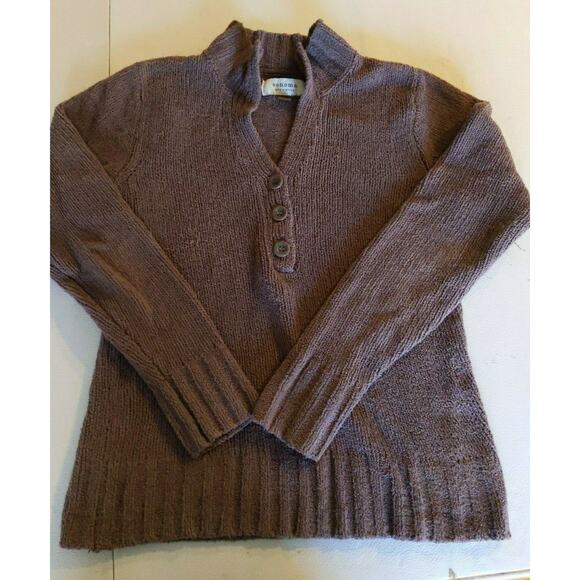 Sonoma Life + Style Women's Small Brown 3 Button Pullover Long Sleeve Sweater - Picture 1 of 7